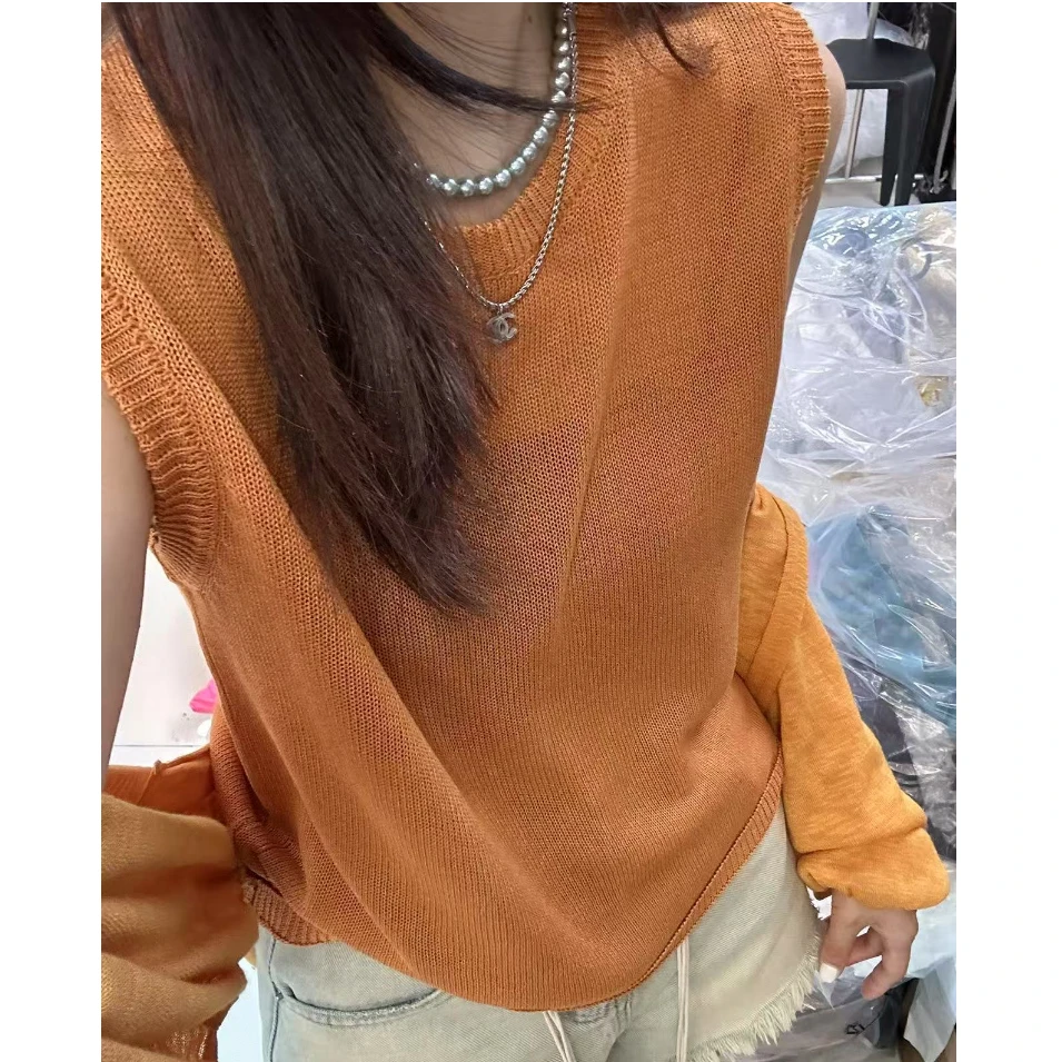 DEZI宝藏衣橱净面圆领无袖显瘦女短袖T恤HD8245066