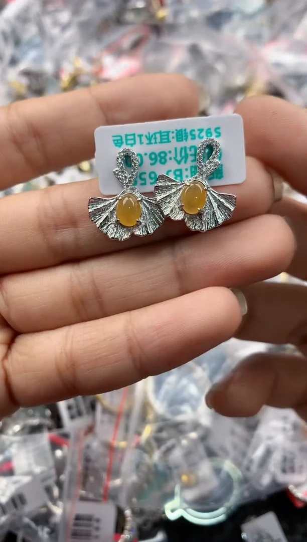 银S925镶嵌戒指翡翠666---3