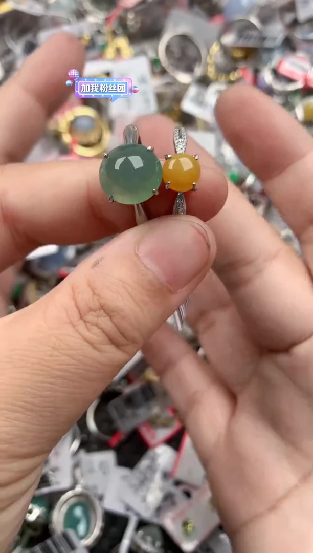 银S925镶嵌戒指翡翠333   7