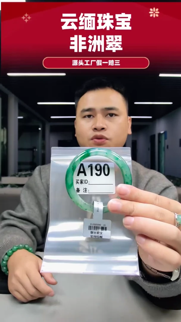 未镶嵌手镯石英质玉（非洲翠）60圈口A190