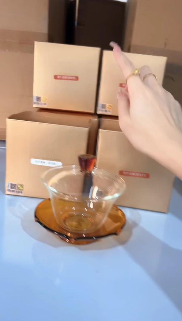 禾器 荷叶盖碗 琥珀