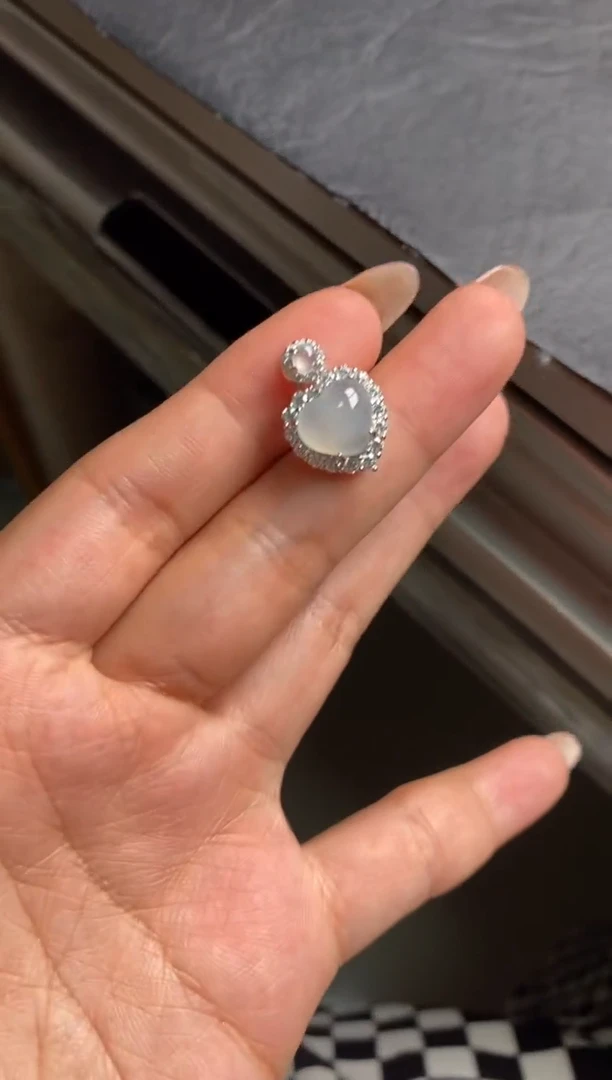 银S925镶嵌戒指翡翠天然A货翡翠