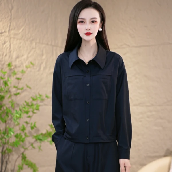 春季新款气质时尚休闲工装风两件套套装M-4XL