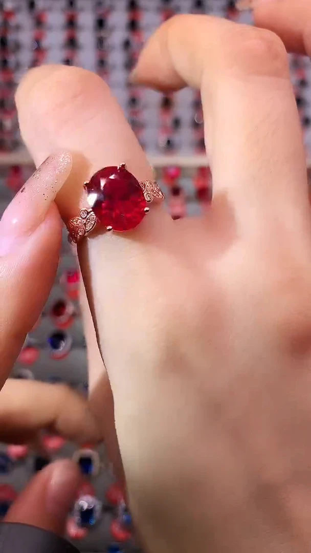 【闪购商品】红宝石戒指银S925镶嵌1111