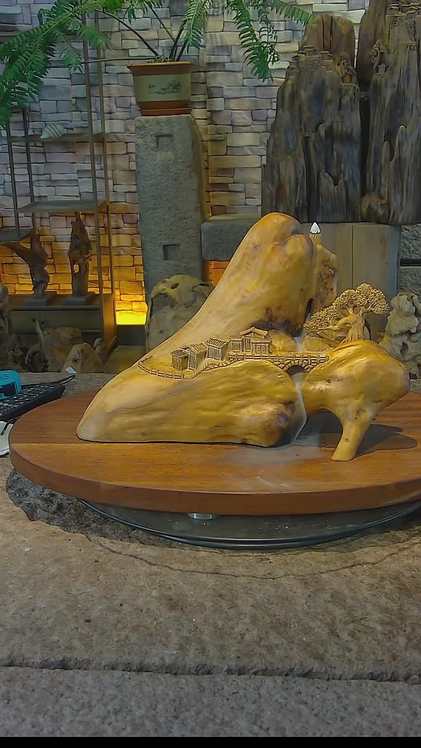 木金丝楠木山水摆件