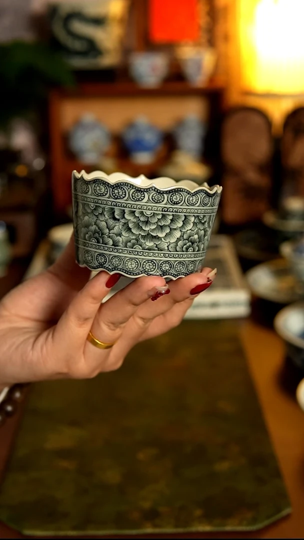 盖碗陶万花佛手主人杯