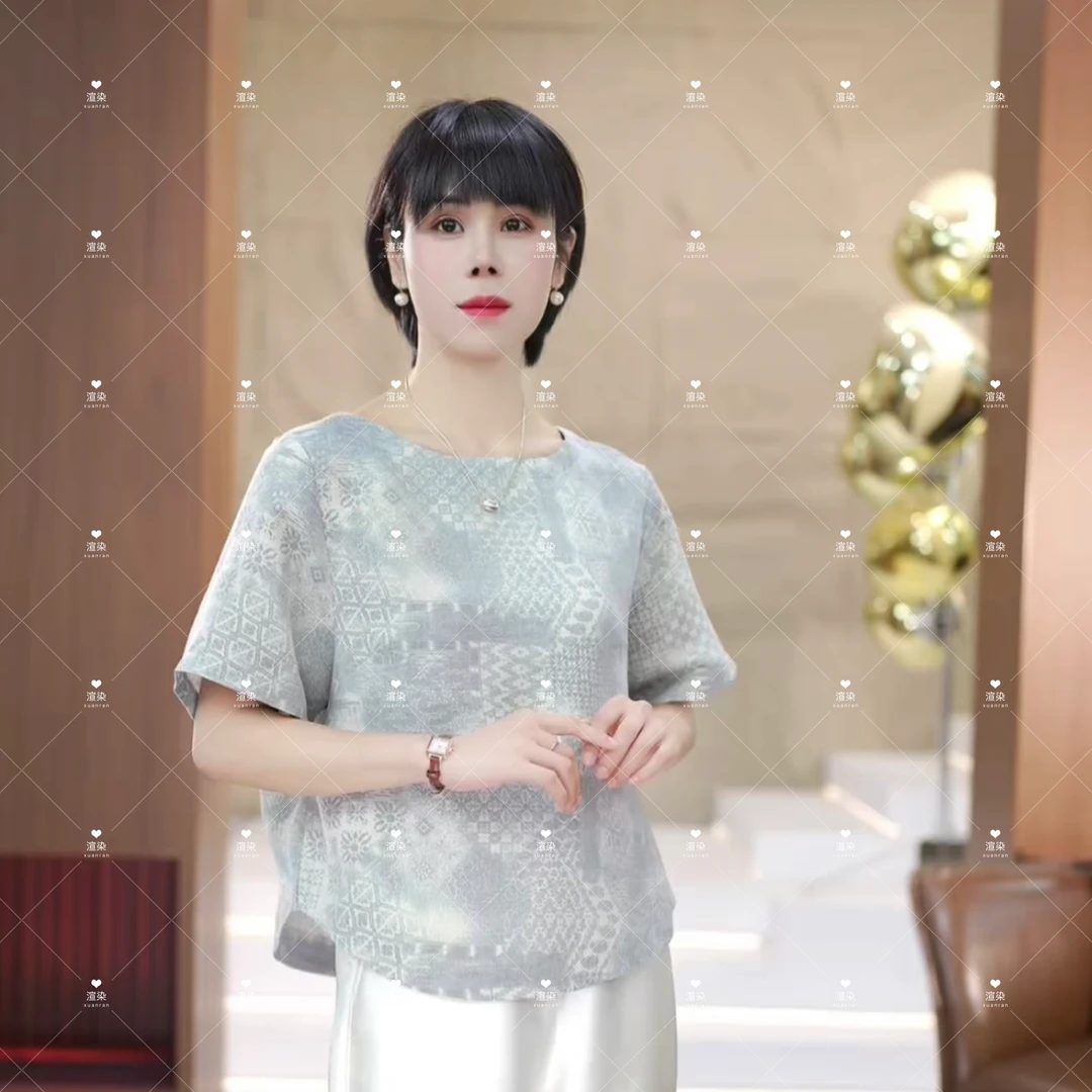 【渲渲推荐】1091夏季时尚清凉气质琉璃花小衫