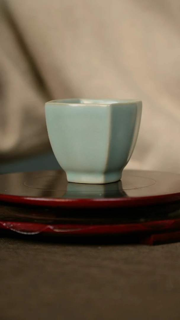 全品 四方杯 支钉烧 仿古釉