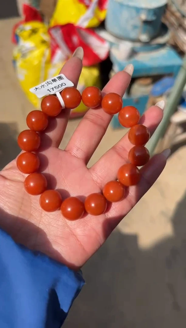 【闪购商品】南红玛瑙珠串未镶嵌原矿无优化大水沟12mm单圈