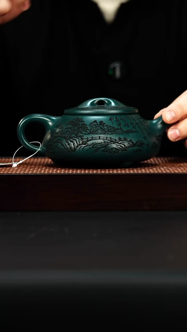 茶壶紫砂宜兴紫砂 大石瓢 绿泥 李雨瑶 h033