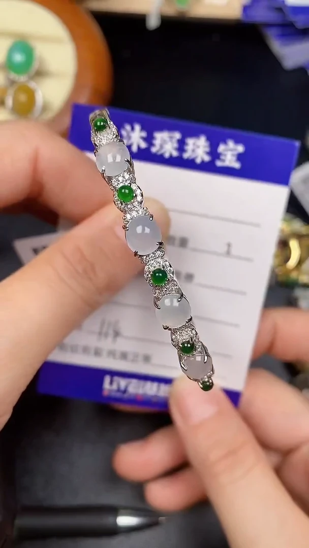 银S925镶嵌戒指翡翠1140