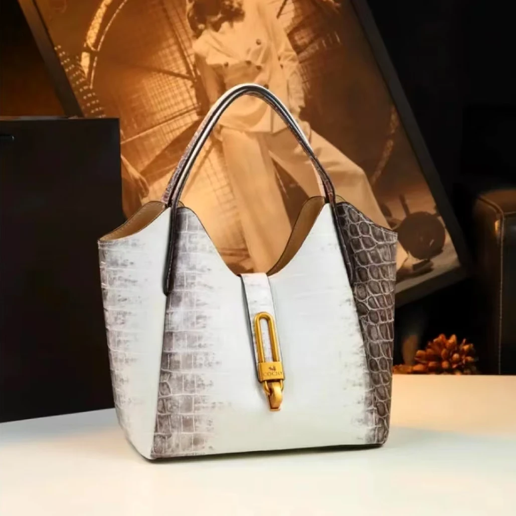 大容量纹单肩斜挎包轻奢手提托特包百搭女包A605