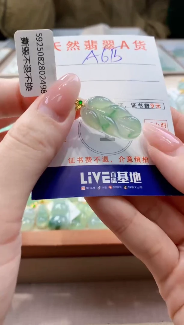 颈饰18K金镶嵌翡翠 天然缅甸a货翡翠