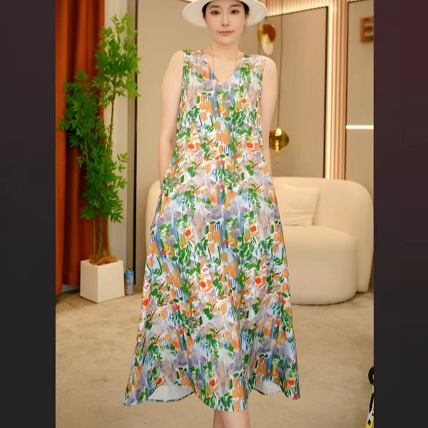 【天丝亚麻】夏季气质慵懒风百搭爆款连衣裙ly018