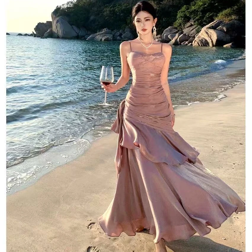 【温柔兰波】法式荷叶边吊带裙轻礼服小众高端生日连衣裙