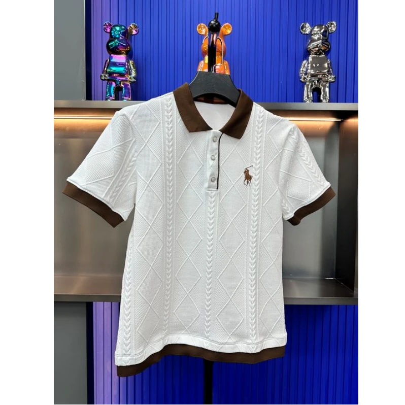 Gxt设计师短袖潮流提花夏季男款常规Polo衫翻领基础大众35087