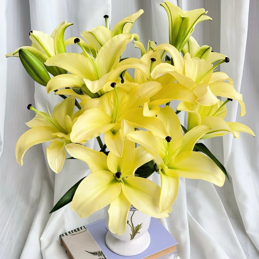 鲜花【黄色香水百合】同地址两单以上顺丰包邮送货上门+送配草1扎