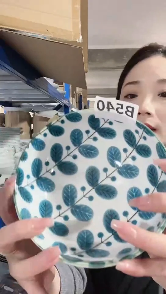 【闪购商品】瓷片日本进口瓷器绿森林16cm钵B540