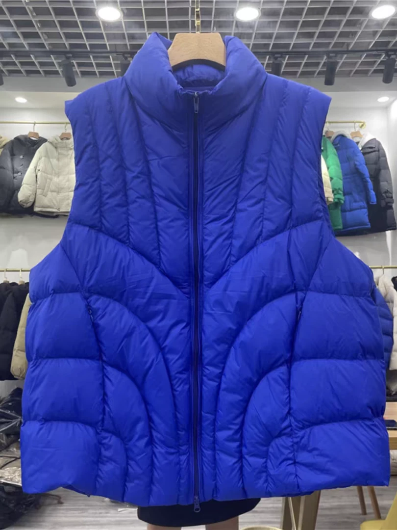江南同款羽绒服马甲冬季新品立领加厚宽松90白鸭绒保暖外套女