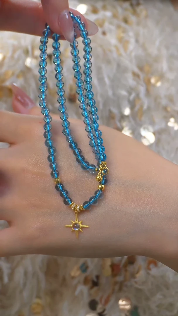 【婧婧精选】臻品 ·  克拉级托帕石DIY18K金圆珠项链