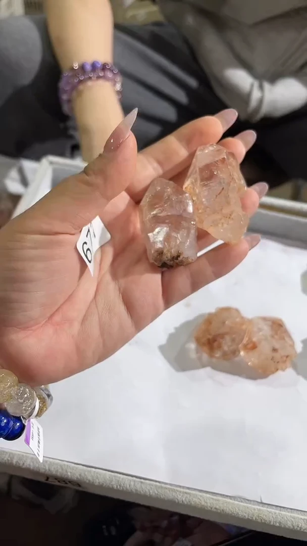 未镶嵌珠宝半成品水晶红泥骸骨-2个一起-671