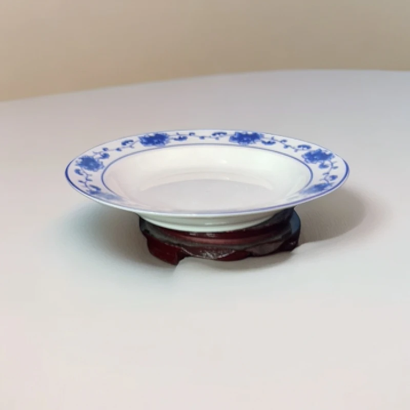 景德镇陶瓷青花8寸深盘 满汉全席