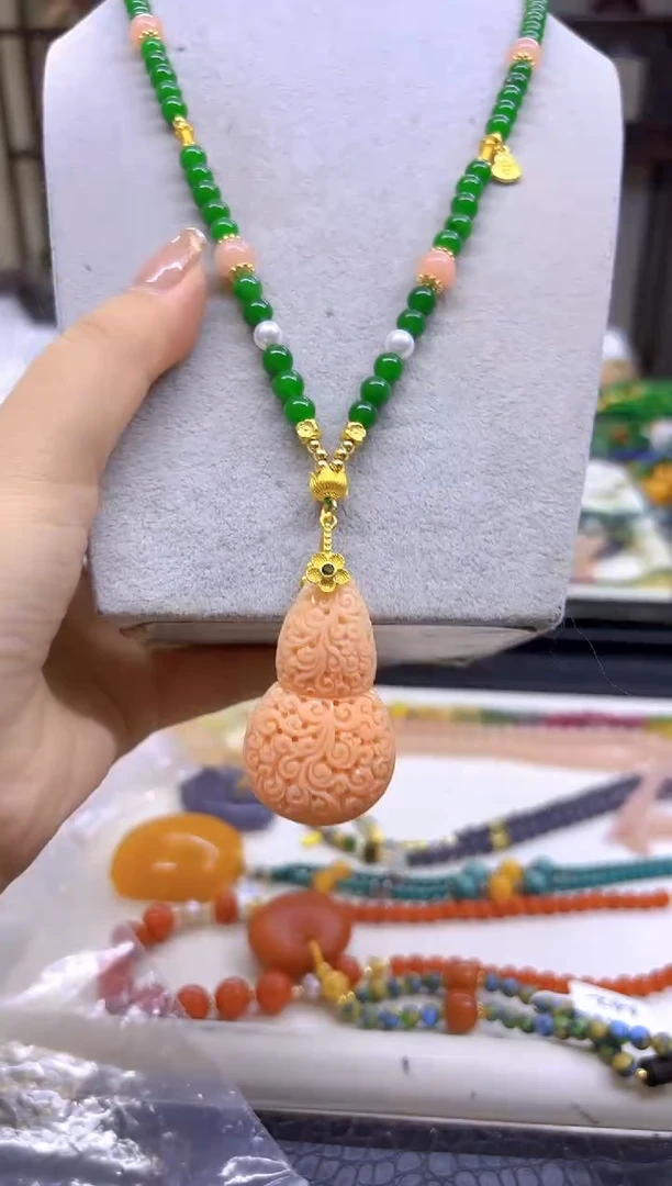 翡翠未镶嵌毛衣链DIY款M591