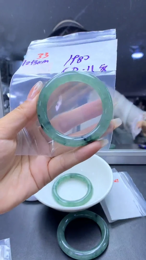 未镶嵌定制翡翠33手镯50纹+1980元+拍一发一