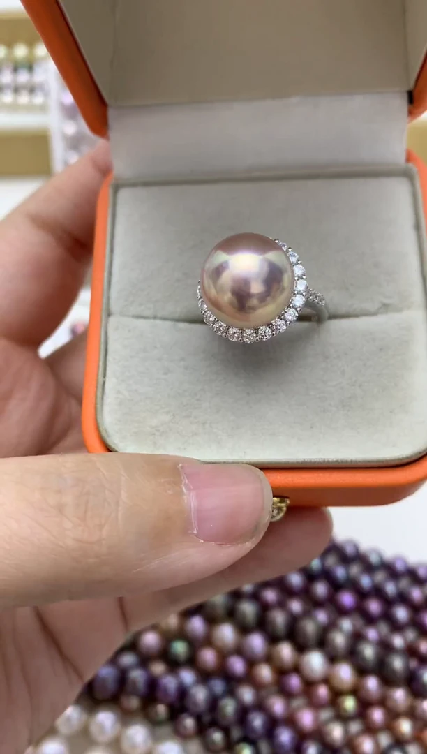 银S925镶嵌戒指淡水珍珠q22