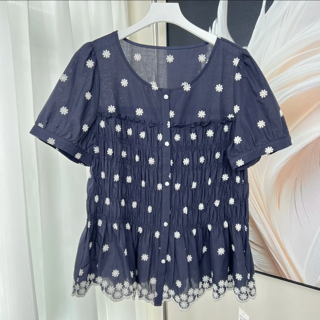 【女权贵族】高品质设计师打版时尚刺绣上衣-3080