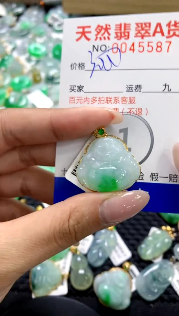 翡翠18K金镶嵌颈饰1111111111111111