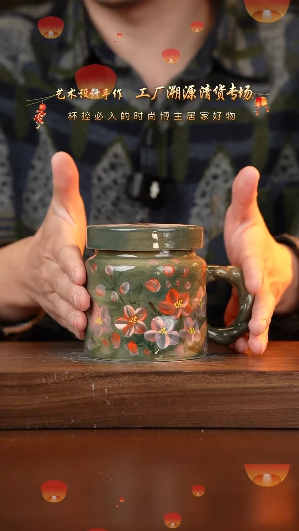 【闪购商品】杯手艺人手绘釉下彩异性器物