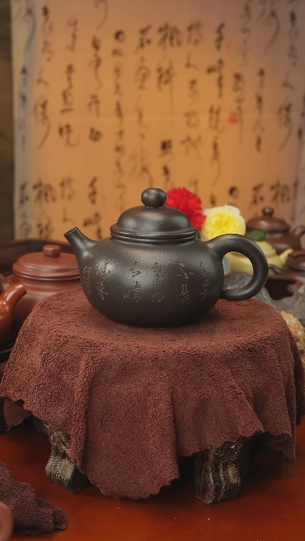 茶壶紫砂老乌泥 容天