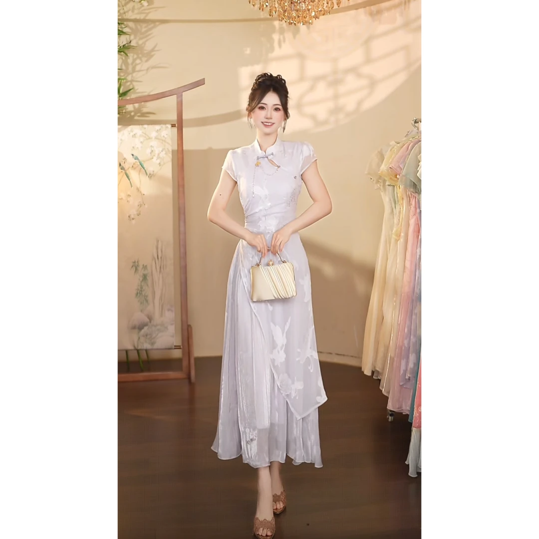 瑞瑞定制-1639（暮青烟霞）连衣裙G597-XX