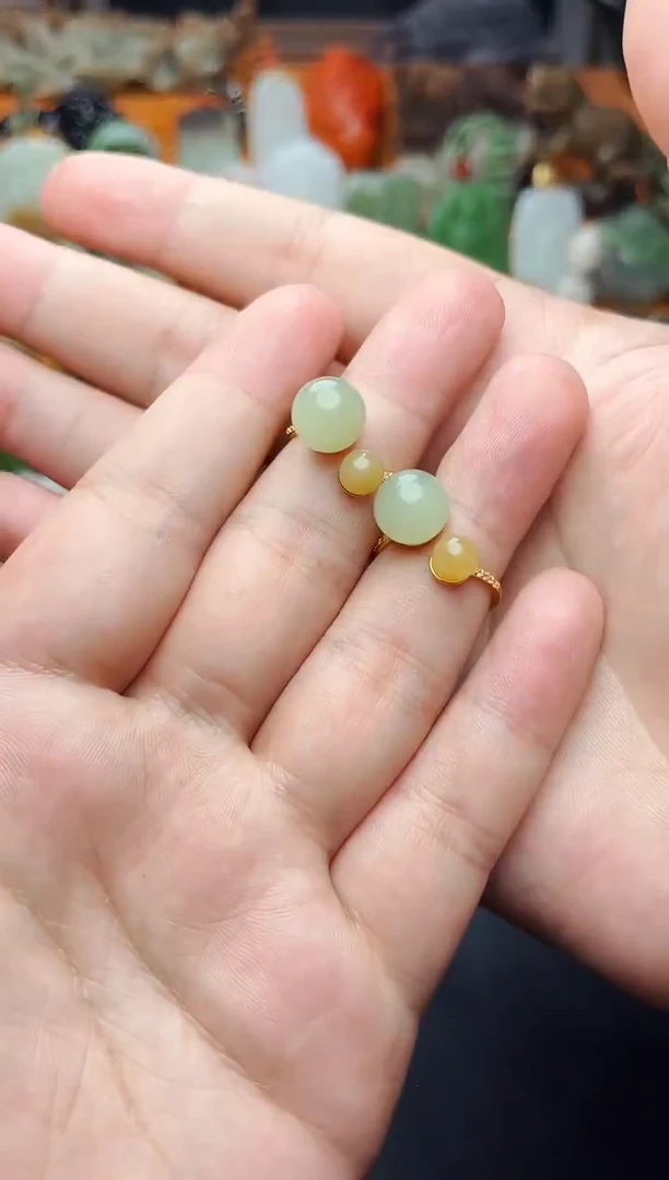 【闪购商品】和田玉戒指银S925镶嵌戒指 多样性拍一发一01