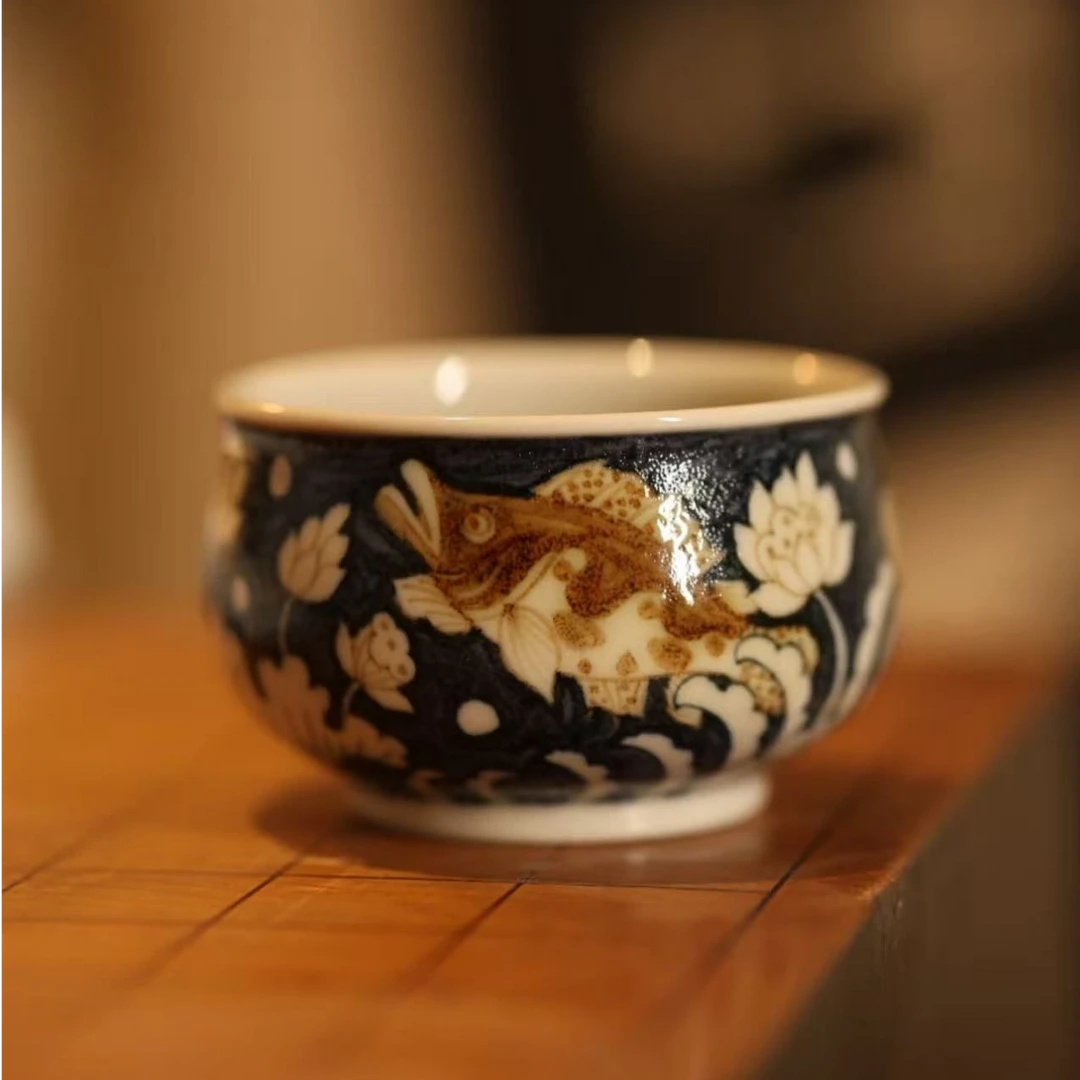 【立勤堂】釉里金九贵(鳜)炉式杯 | 周大乐优选 | 景德镇茶具