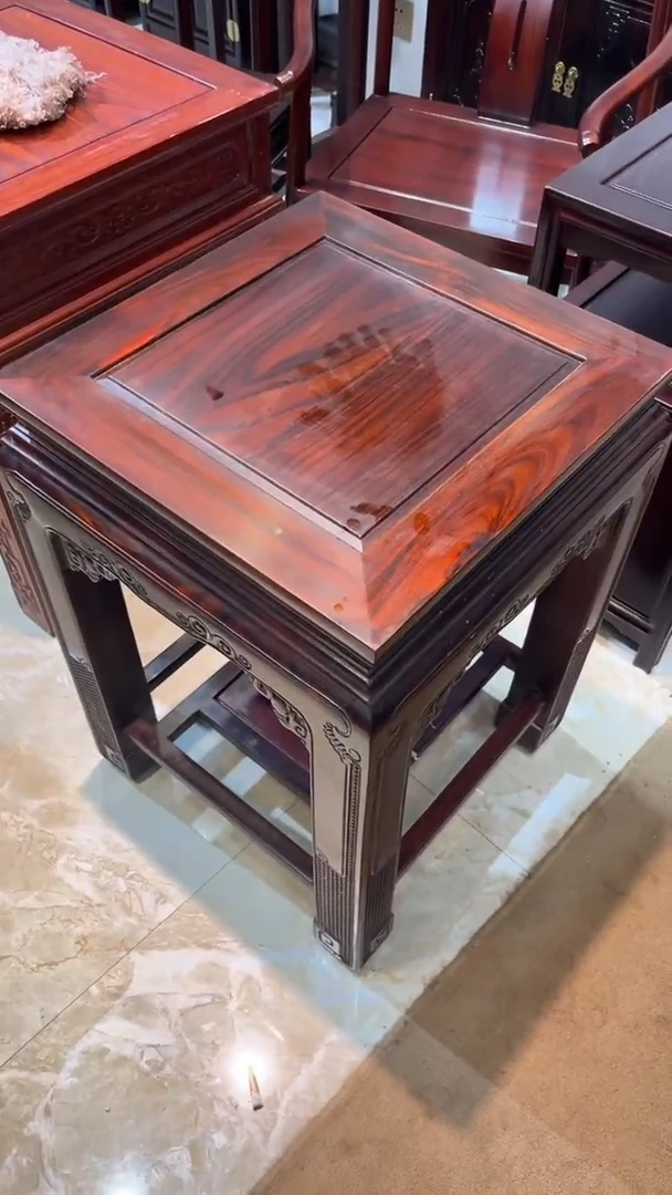 黑酸枝木类成套家具微瑕 阔叶黄檀角几