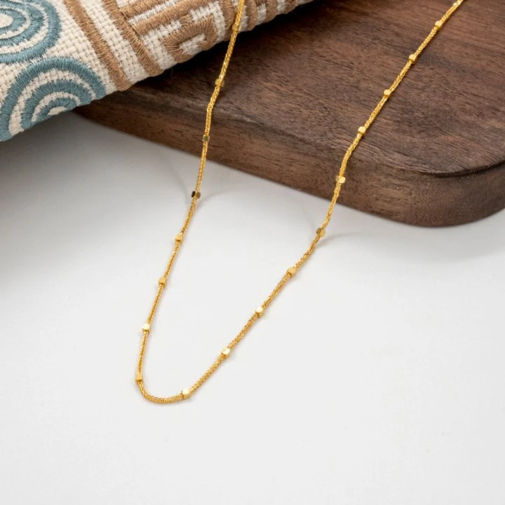 江江-Q/J【肖邦小方糖链45cm】 足金999精工5G@多样性发一