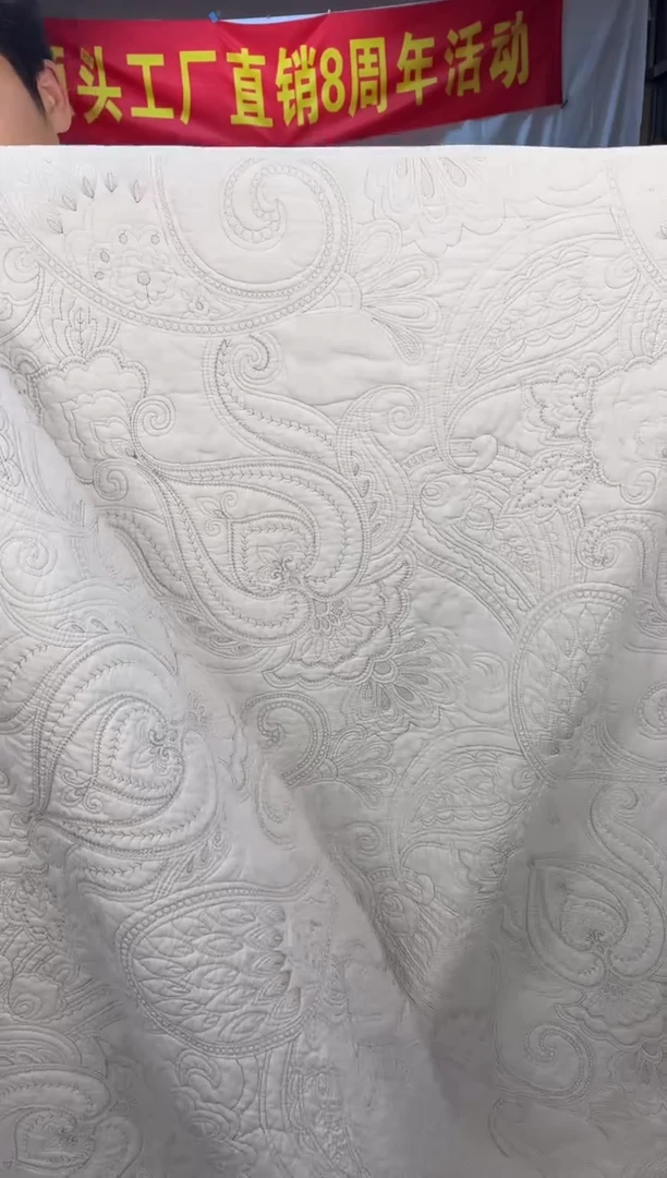 棉腰果花白230*250单床盖纯棉