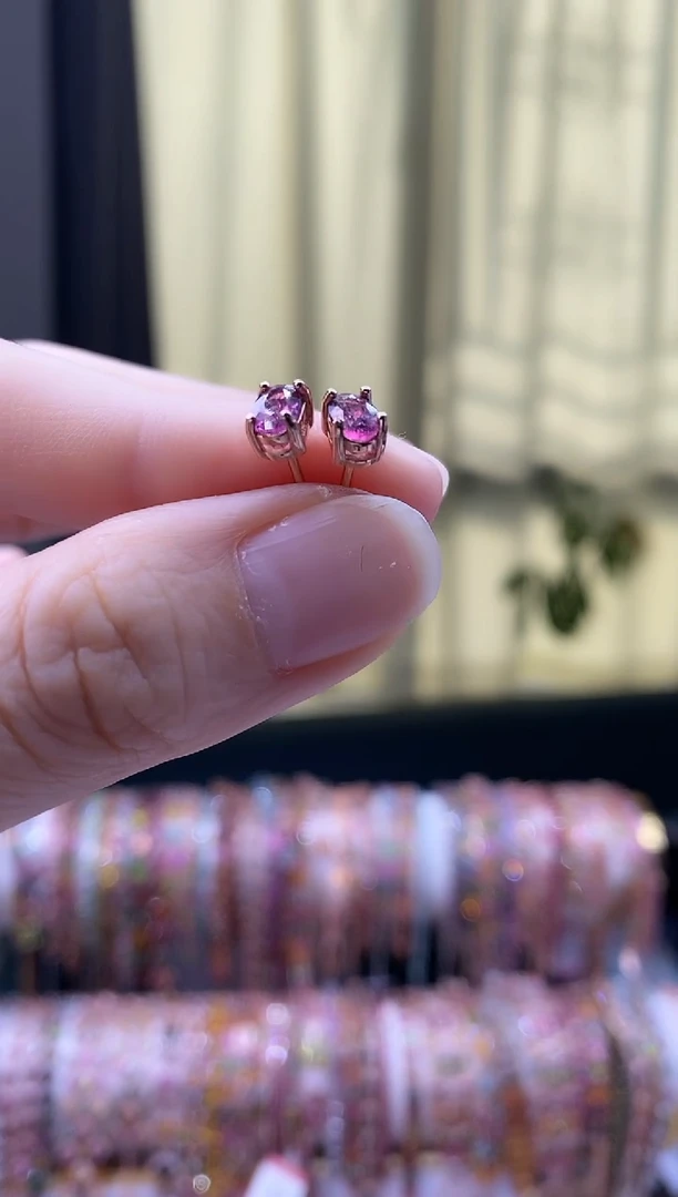 【闪购商品】碧玺耳钉银S925镶嵌357354354354