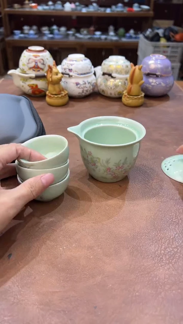 真的很便宜会开片的旅行茶具