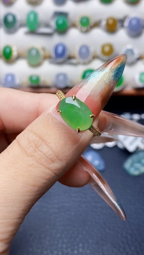 银S925镶嵌戒指翡翠1125