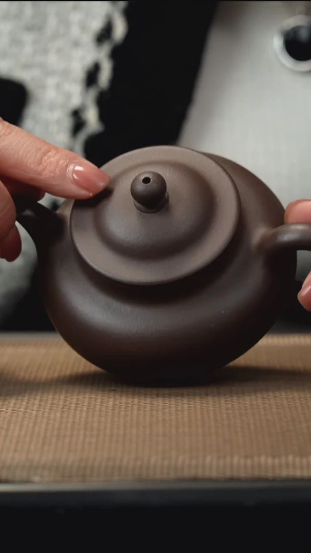 紫砂茶盏深井紫泥潘壶170CC封釉
