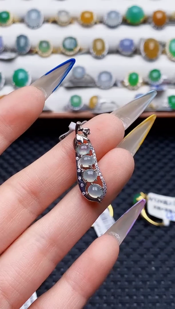 银S925镶嵌戒指翡翠6515