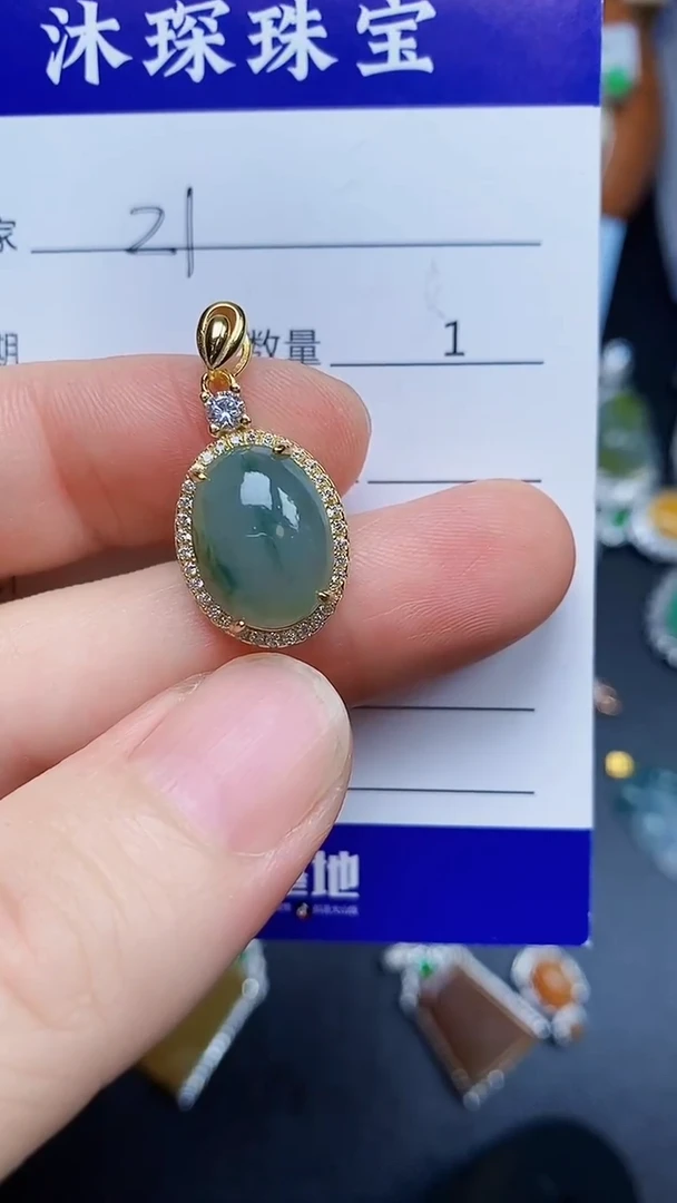 翡翠戒指银S925镶嵌2121