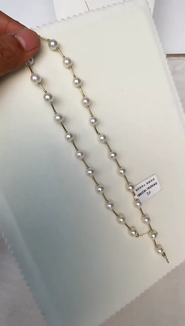 海水珍珠18K金镶嵌颈饰项链