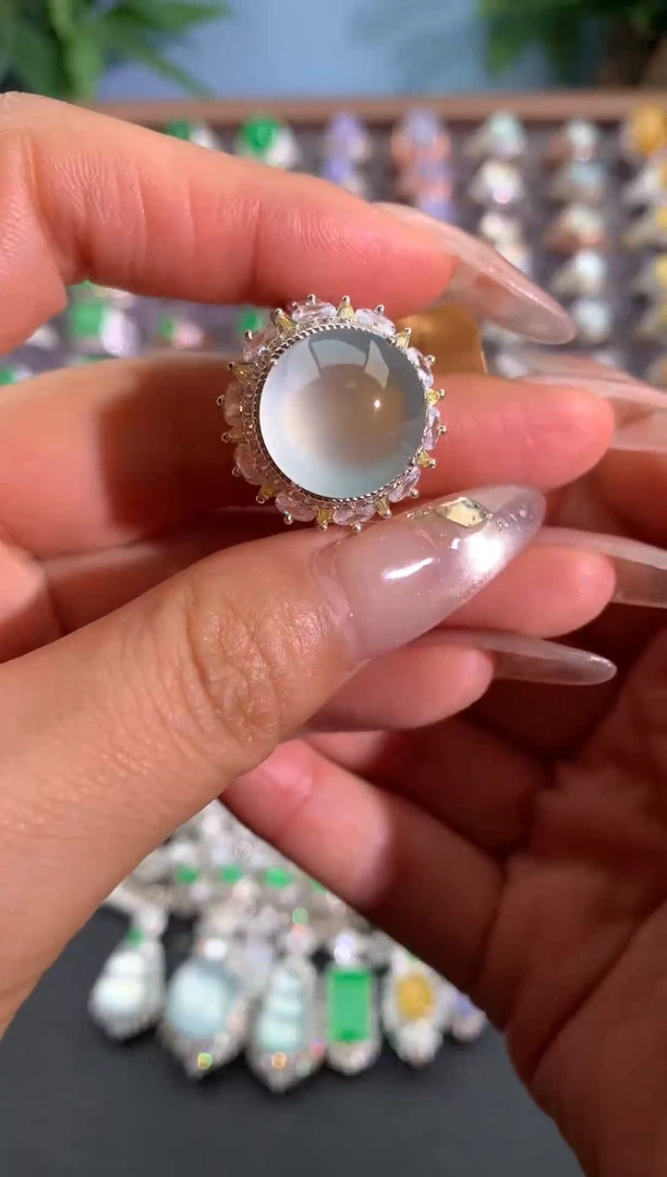 未镶嵌戒指翡翠铜托戒面