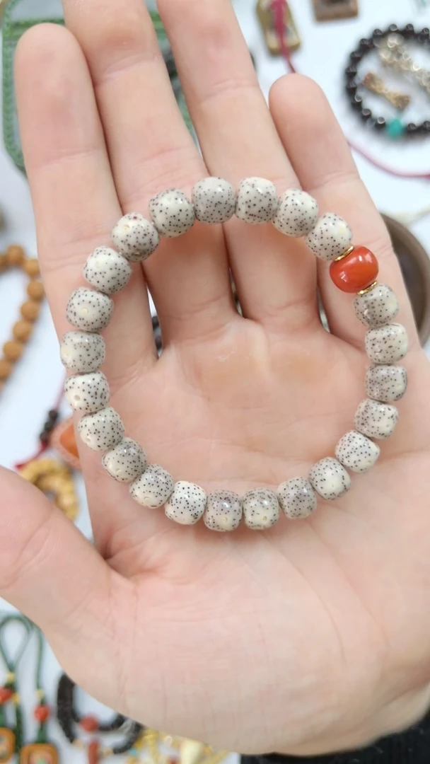 手串星月菩提星月正月侧留白细星货头9*8mm