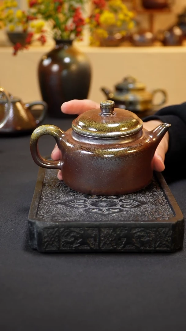 茶壶紫砂纯自然柴烧