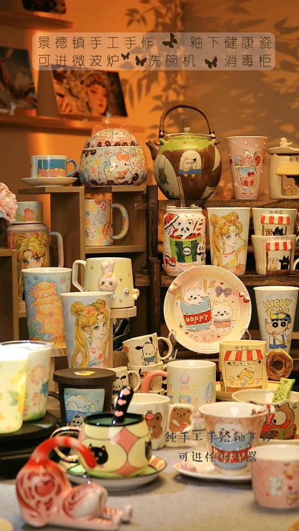 【闪购商品】杯陶瓷景德镇高温釉下彩&W1191